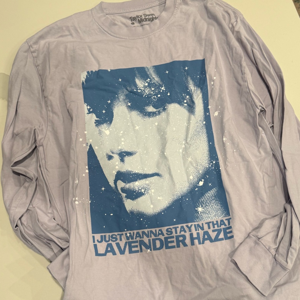Taylor Swift Midnights Lavender Haze Long Sleeve Purple Graphic Tee (RARE)